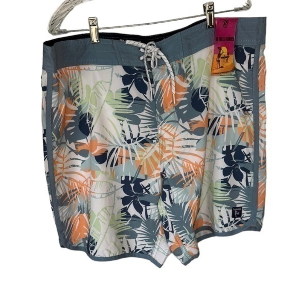 The Endless Summer Bruce Brown Films Tropical Floral Print Swim Trunks Sz 38 New